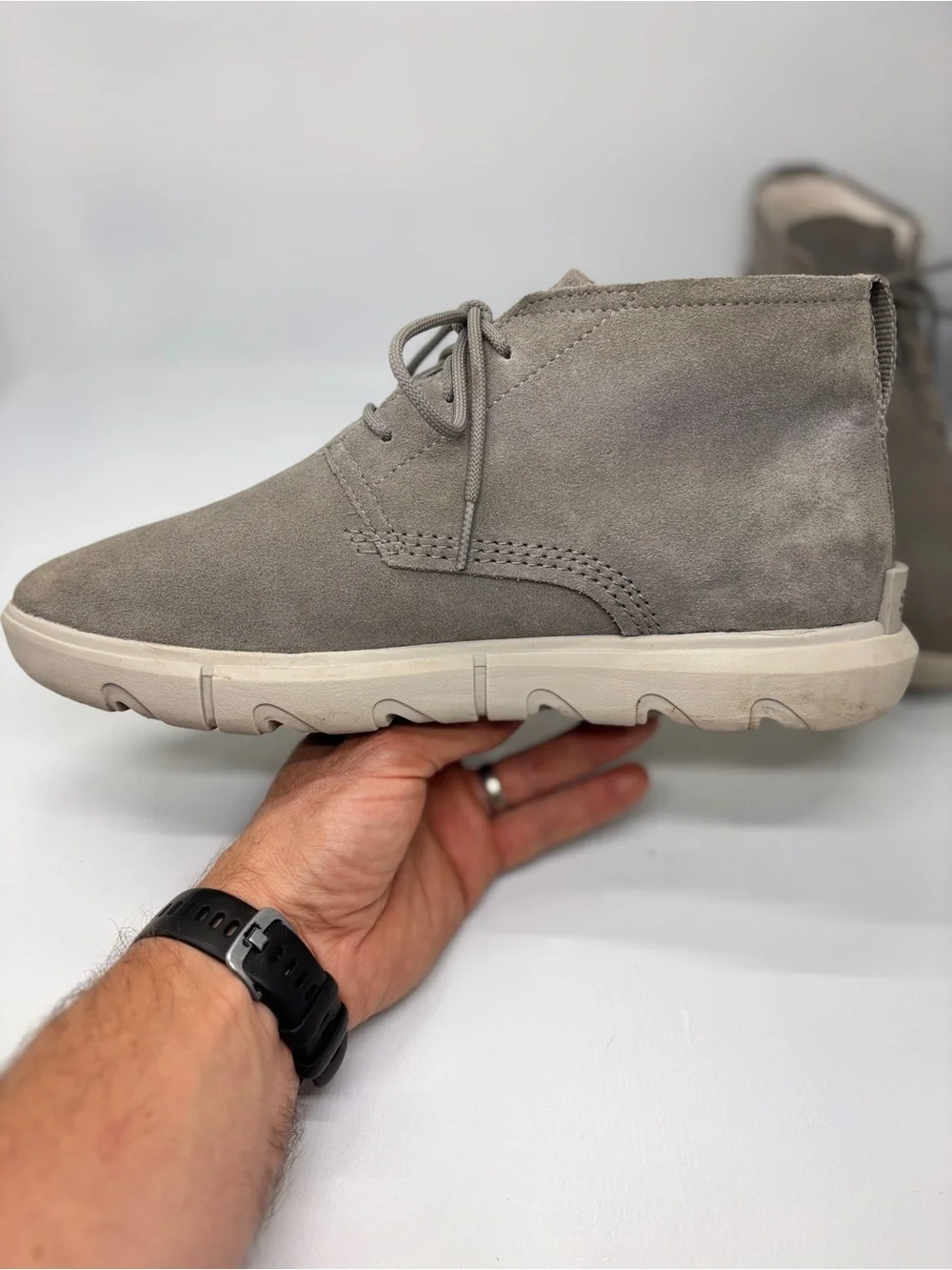 Sorel Buxton Waterproof Winter Boots NM4089-052 Men’s 9.5 Gray Suede Faux Fur